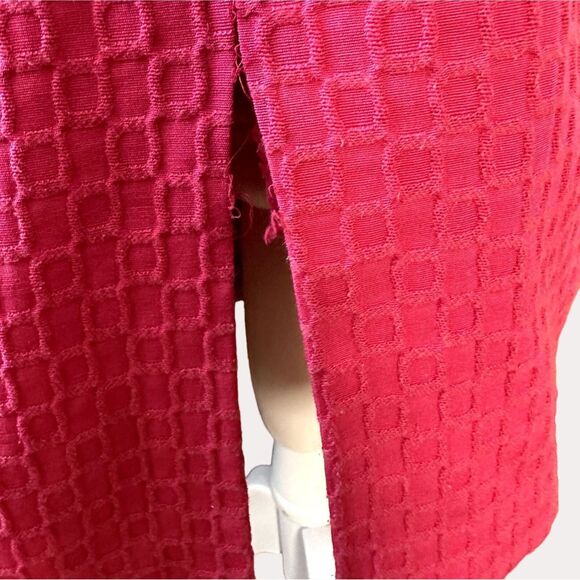 Eliza J New York Textured Woven Sheath Dress Bow Gold Button Pink S M? - Picture 9 of 9